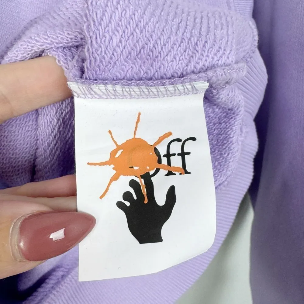 OFF-WHITE | NEW Kid’s Light Purple & White Cotton Logo Hoodie Youth Size 10